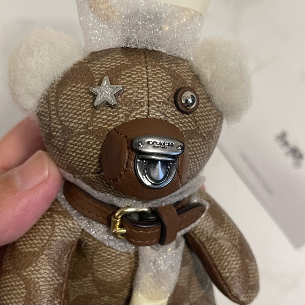 NWT Coach Bear charm brown monogram